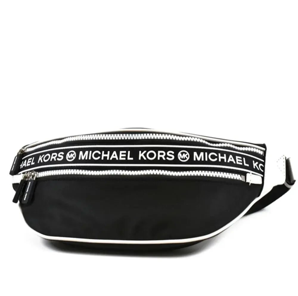 Michael Kors Kenly Medium Logo Tape Nylon Belt Bag Black